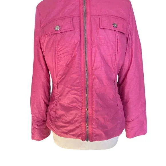 Prana Chantal Nylon Jacket Plum Pink Lined Water Resistant-M - Picture 4 of 15